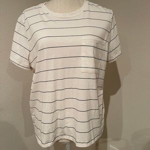 White striped short sleeve shirt